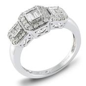 9ct White Gold Fancy Style Diamond Ring 50pts image
