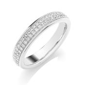 Gold Pave Set Round Brilliant Diamond Ring 25 pts image