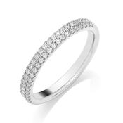 Gold Double Row Claw Set Round Brilliant Diamond Ring 75pts image