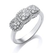 9ct White Gold Triple Halo Cluster 50pts image