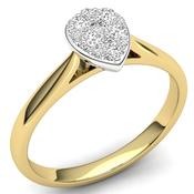9ct Yellow Gold Pear Shaped Cluster Diamond Ring 50pts image