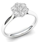 9ct White Gold Daisy Cluster Diamond Ring 33pts image