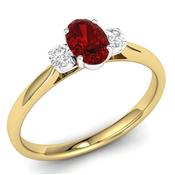 9ct Yellow Gold Diamond And Ruby Ring 19 pts image