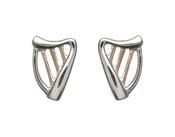 Cailin Sterling Silver Small Harp Stud Earrings image