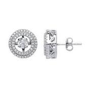 Sterling Silver Floating CZ Stud Earrings image