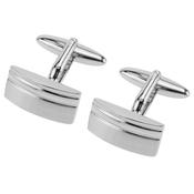 Brushed And Polished Chrome Effect Cufflinks image