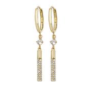 9ct Yellow Gold Hoop With Drop Cz Bar image