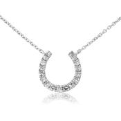 9Ct White Gold Diamond Horseshoe Necklace image