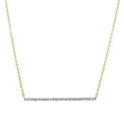 9Ct Yellow Gold Diamond Bar Necklet image