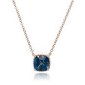 9Ct Rose Gold London Blue Topaz Necklace image