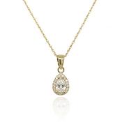 9Ct Yellow Gold Cz Pear Cluster Pendant image