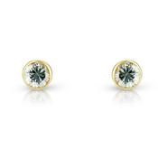 9Ct Yellow Gold Cz Stud Round Earrings image