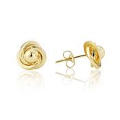 9Ct Yellow Gold Knot &amp;amp; Ball Stud Earrings image