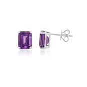 9Ct White Gold Octagon Amethyst Earrings image