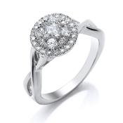 9ct Gold Round Cluster Diamond Ring 48pt image