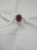 9ct Yellow Gold Diamond And Ruby Dress Ring image