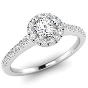 9 ct Gold Round Halo Diamond Ring  50pt image