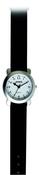 Boys watch with black leather strap with full figure and chalice dial in a chrome case. Comes in a prayer book presentation box. image