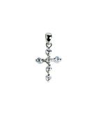 Silver small CZ cross with chain image