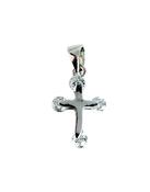 Silver small Cz cross with chain image