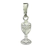 Silver Communion chalice pendant &amp;amp; chain. image