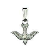 Silver Confirmation single dove pendant with chain. image
