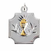 Silver Communion pendant with gold coloured chalice on chain image