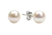 Silver fresh water pearl earrings and necklace set. image