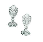 Silver Communion chalice earrings image