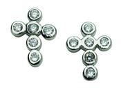 Silver cross CZ earrings image