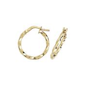 9ct Yellow Gold 15mm Twist Hoop Earrings image
