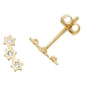 9ct Yellow Gold CZ Constellation Stud Earrings image