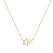 9ct Yellow Gold Double Star Necklet image