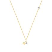 9ct Yellow Gold Star &amp;amp; CZ Charm Necklet image