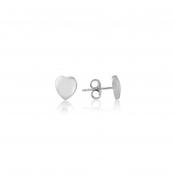 9ct White Gold Heart Stud Earrings image