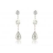 9ct White Gold Cubic Zirconia Earrings image