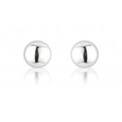 9ct White Gold Half Bead Stud Earrings image