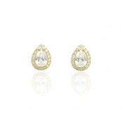 9ct Yellow Gold Cubic Zirconia Pear Cluster Earrings image