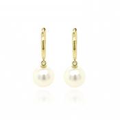 9ct Yellow Gold Culture Pearl Huggy Earrings image