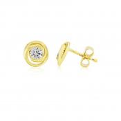 9ct Yellow Gold Cubic Zirconia Swirl Earrings image