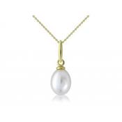 9ct Yellow Gold Pearl Pendant Necklace image