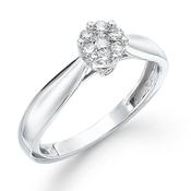 9ct Yellow Gold Diamond Cluster Ring.  25pt image
