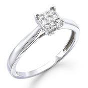9ct White Gold Square Shaped Multi Stone Ring. 25pt image