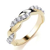 9ct Yellow Gold Band Set With Diamonds Interweaved.  50pt image