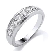 9ct Yellow Gold 7 Stone Graduated Diamond Band.  50pt image