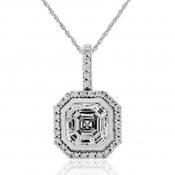 9Ct White Gold Cushion Cut Cz Pendant image