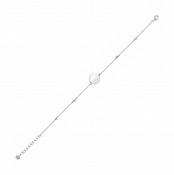 Silver Fancy Disc Bracelet With CZ Details image