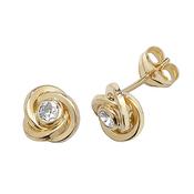 9ct Knot CZ Stud Earring image