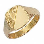 9ct Cushion Engraved Signet Ring image