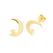 9CT YEL GOLD MOON&amp;amp;STAR STUDS image